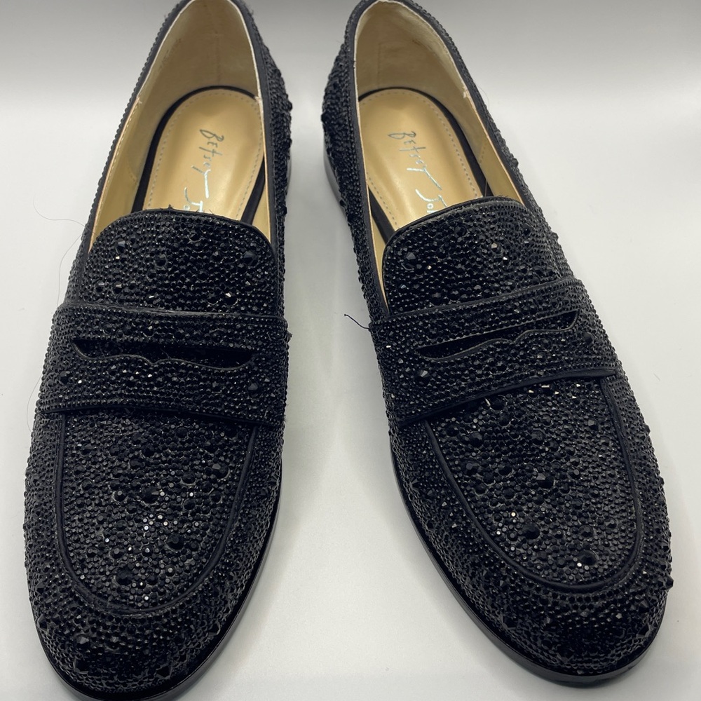 Betsey Johnson Aron Black Sparkle Loafers
